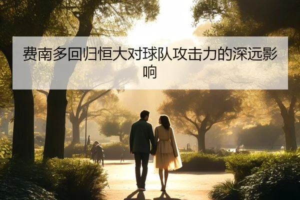 费南多回归恒大对球队攻击力的深远影响